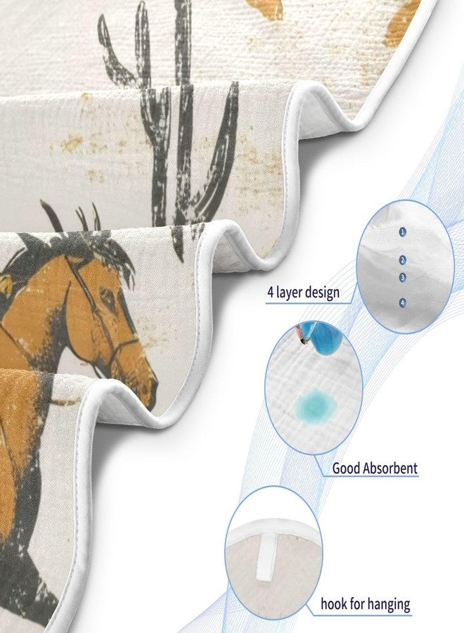 ويلداي مناشف استحمام للأطفال من ويلداي بتصميم رعاة البقر الغربي، منشفة قطنية ناعمة بغطاء رأس للأطفال - منشفة استحمام ماصة للأطفال 30 × 30 بوصة - Image 3